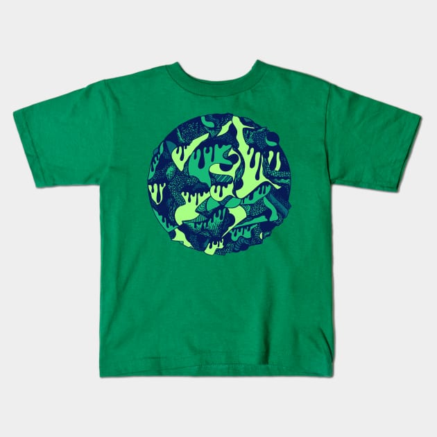 Ngreen Circle of Drip Kids T-Shirt by kenallouis